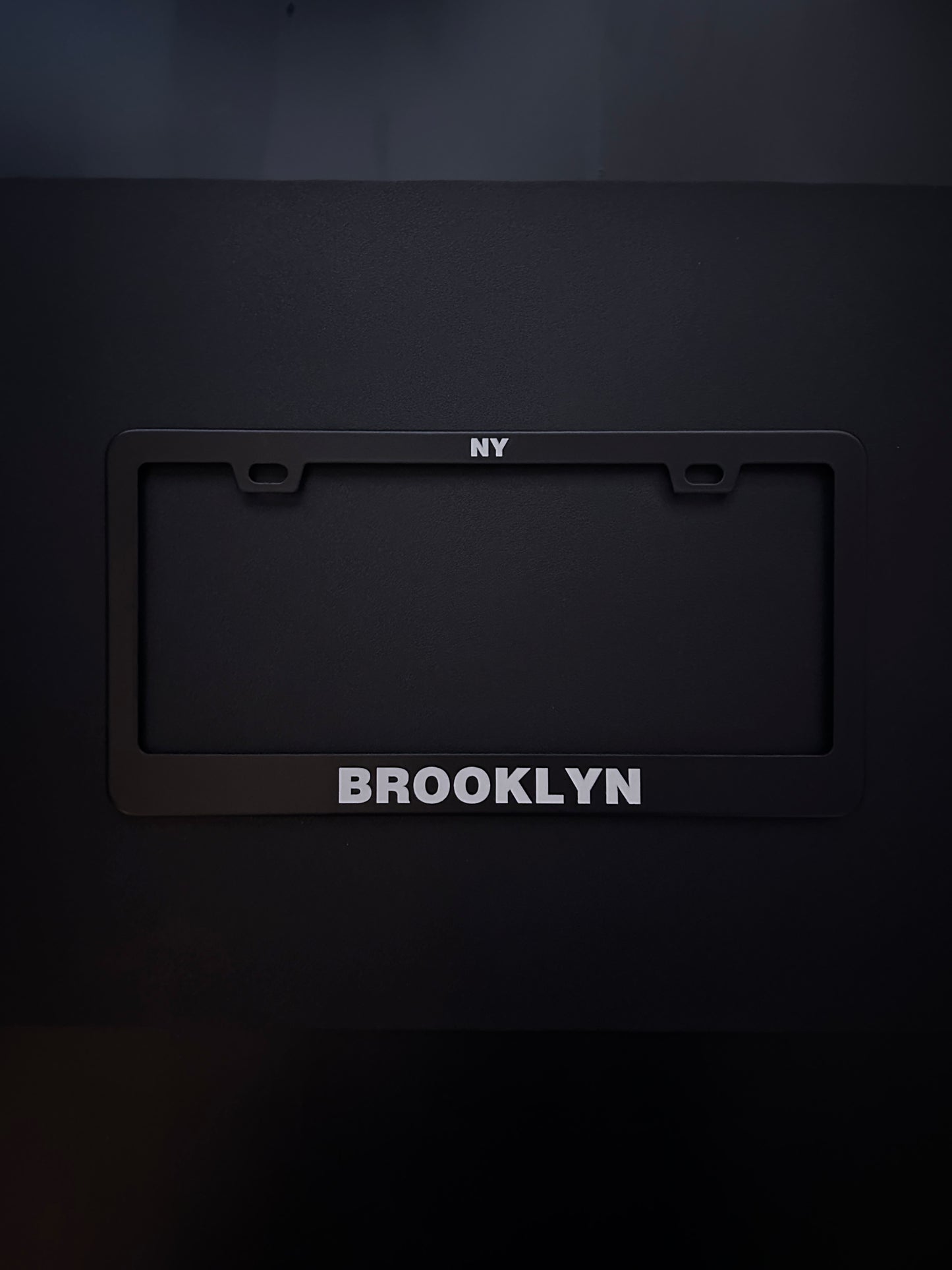 Ny Brooklyn Black Stainless Steel License Plate Frame