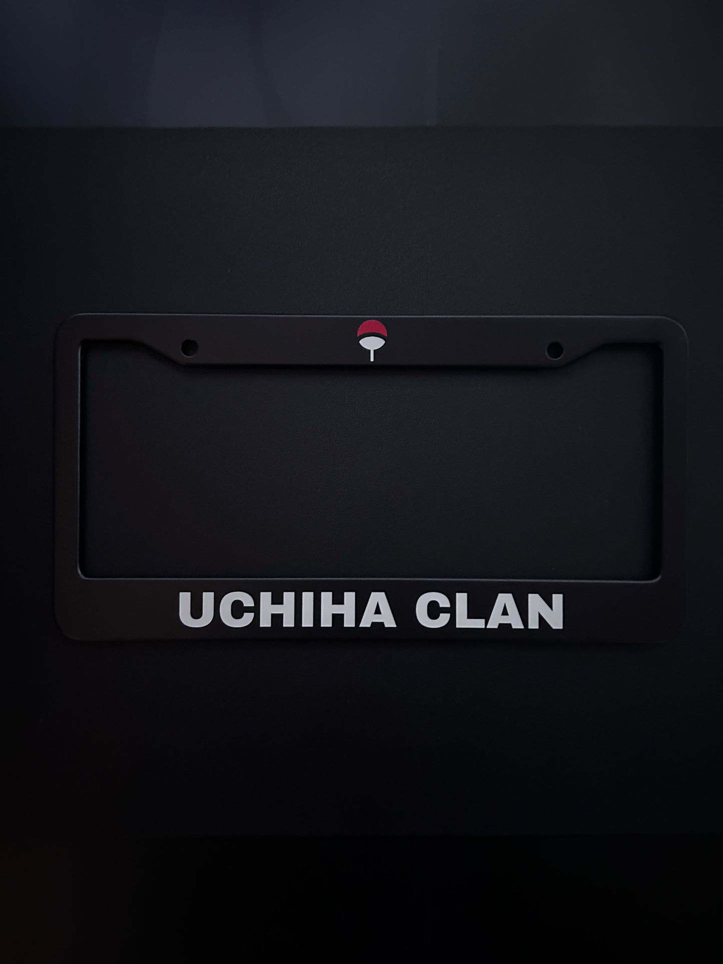 Uchiha Clan Black Stainless Steel License Plate Frame