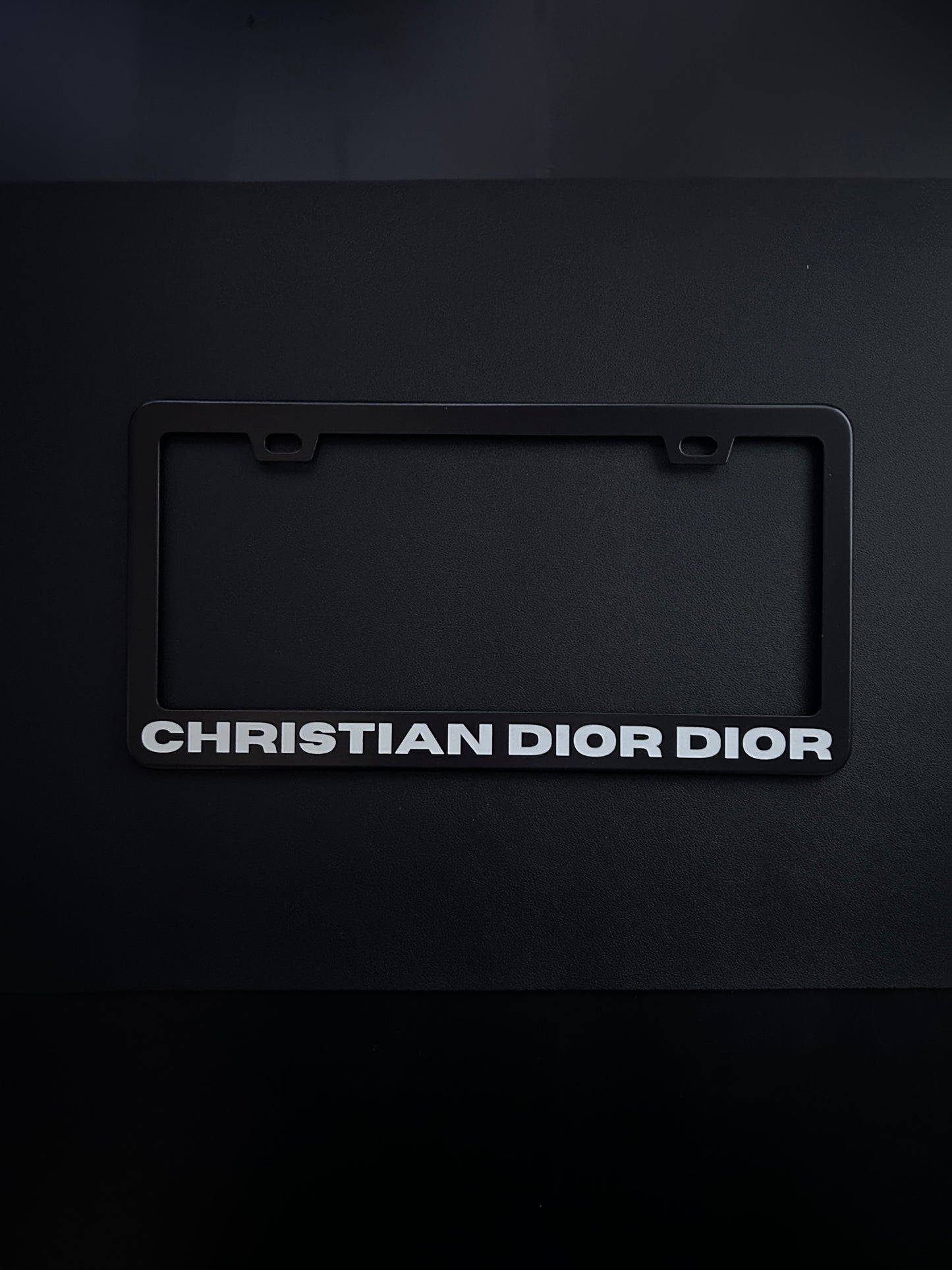 Christian Dior Dior Black Stainless Steel License Plate Frame