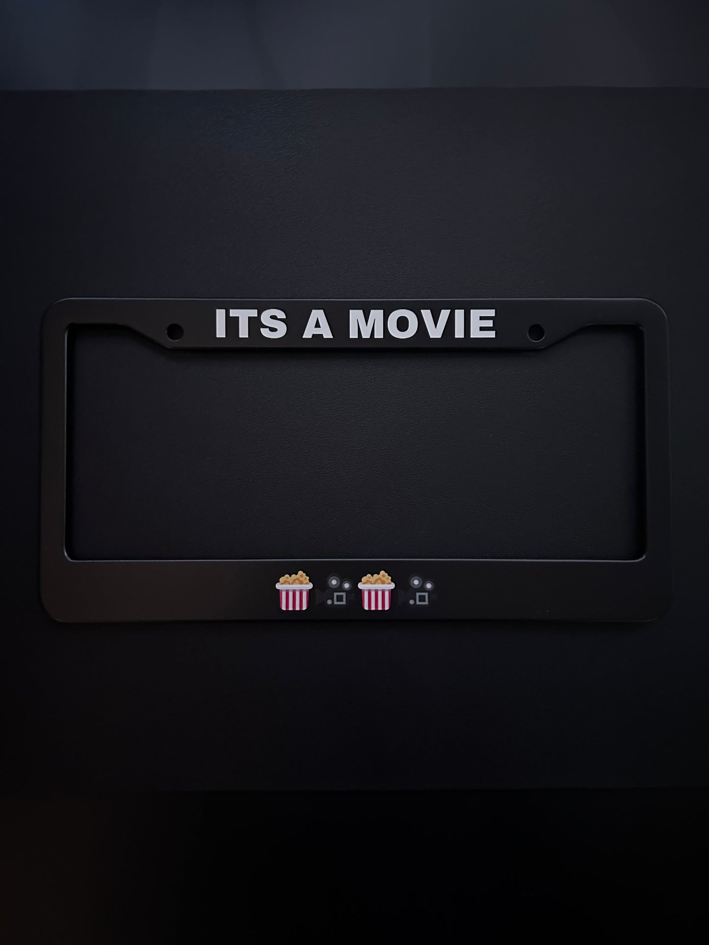 Its A Movie Black Stainless Steel License Plate Frame