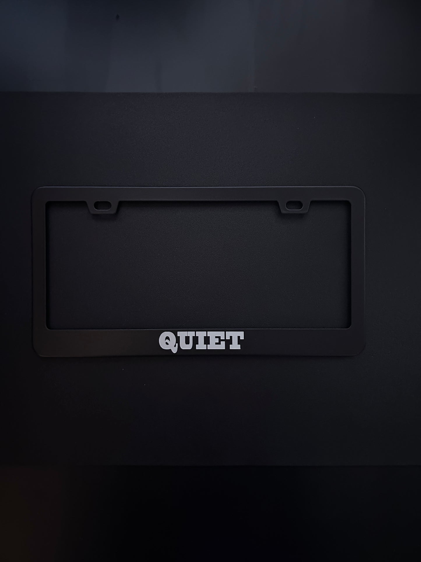 Quiet Black Stainless Steel License Plate Frame
