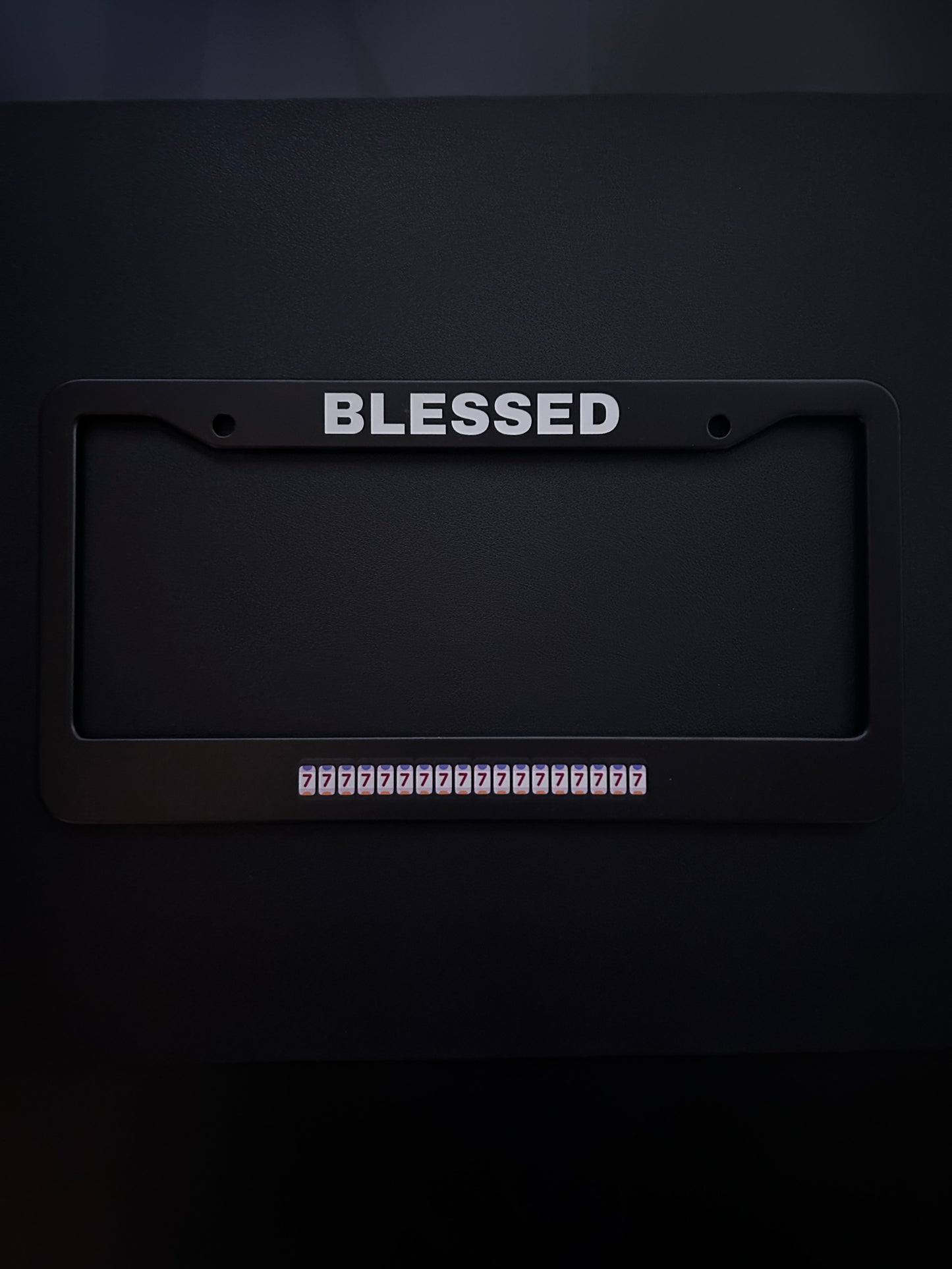 Blessed Black Stainless Steel License Plate Frame