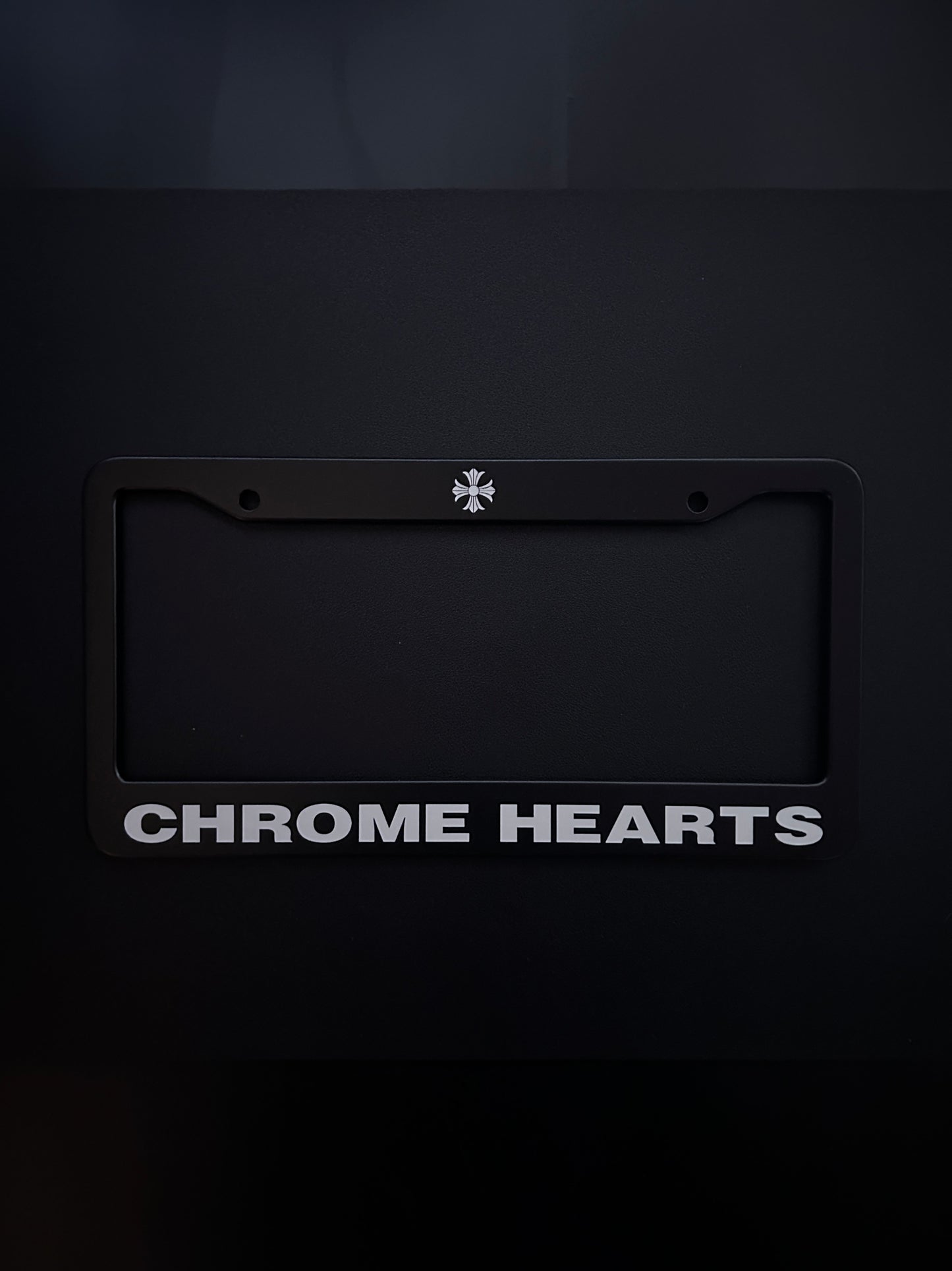 Chrome Hearts Black Stainless Steel License Plate Frame