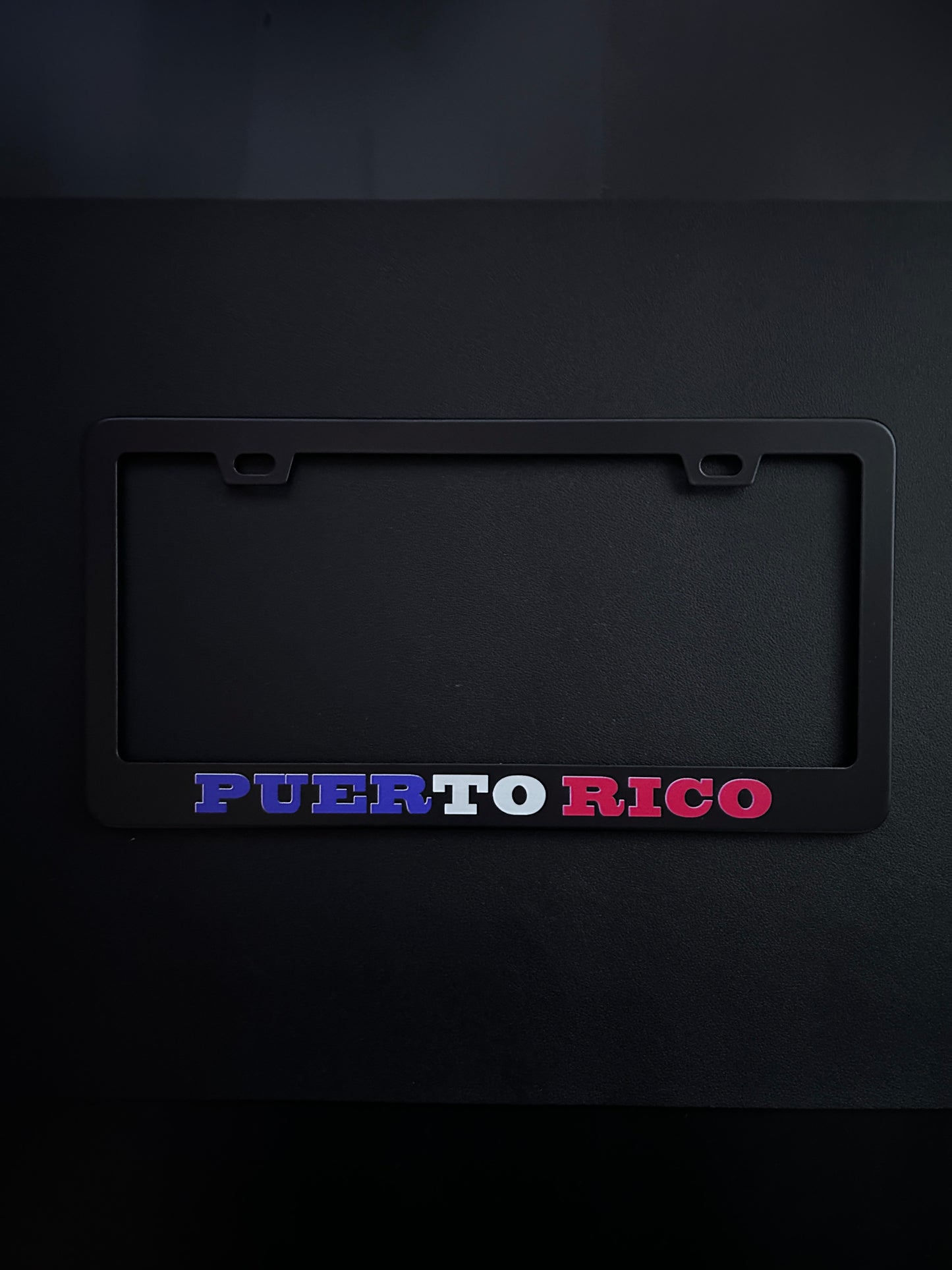 Puerto Rico Black Stainless Steel License Plate Frame