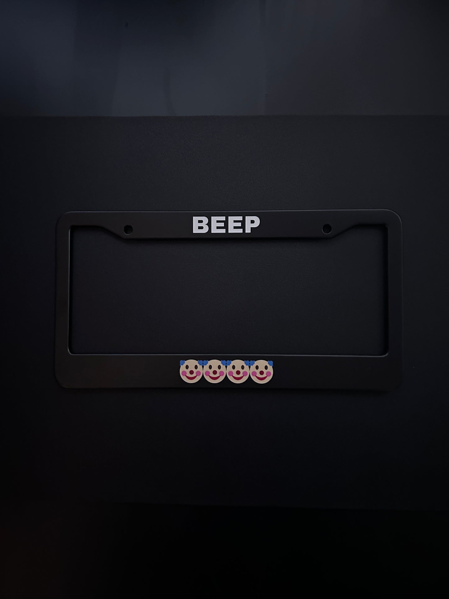 Beep Black Stainless Steel License Plate Frame