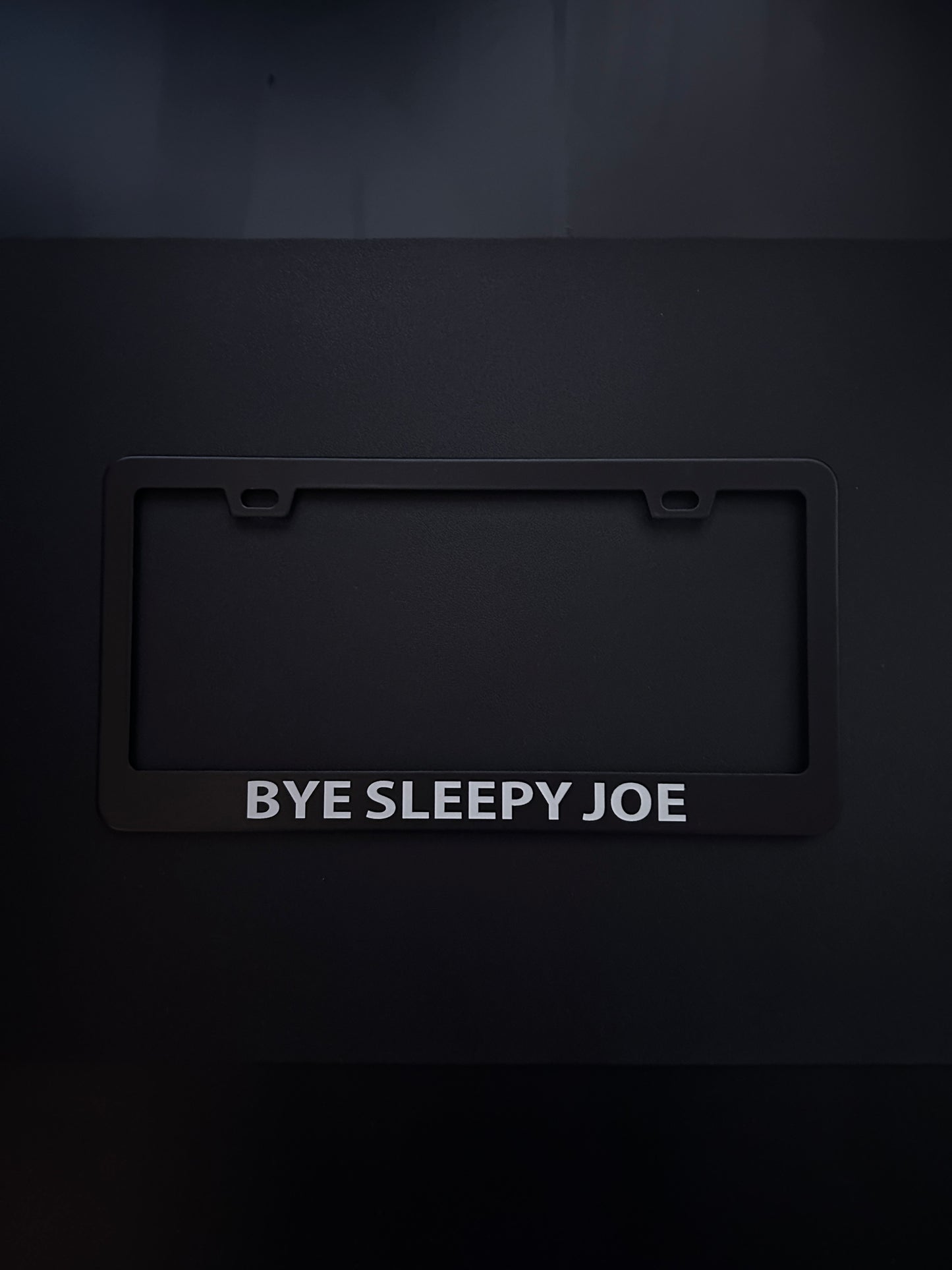 Bye Sleepy Joe Black Stainless Steel License Plate Frame