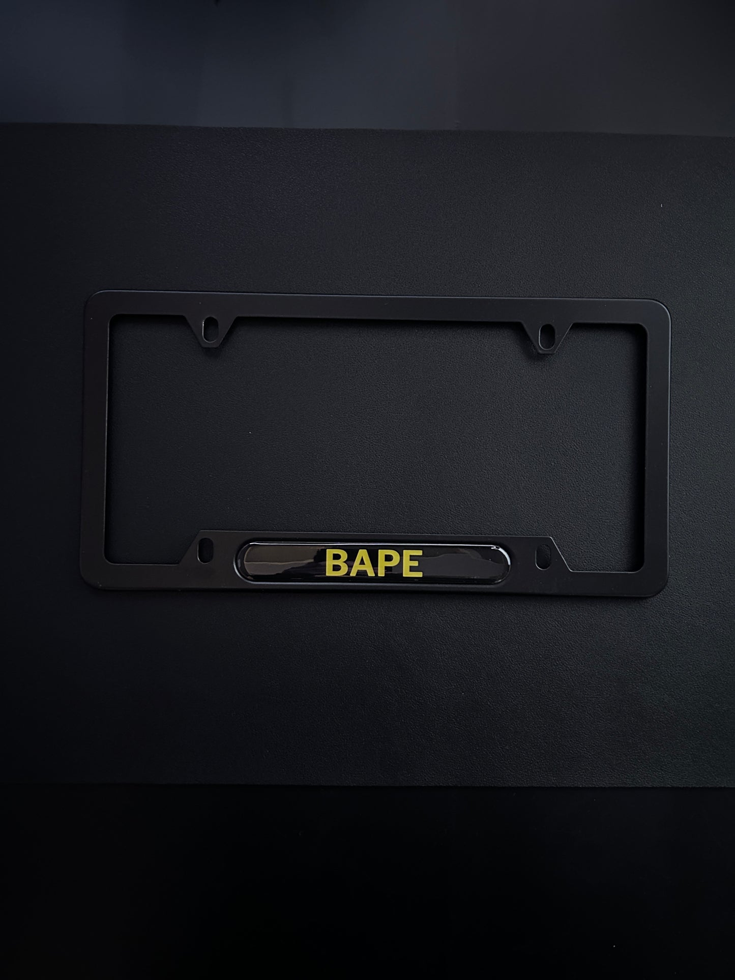 Bape Black Stainless Steel License Plate Frame