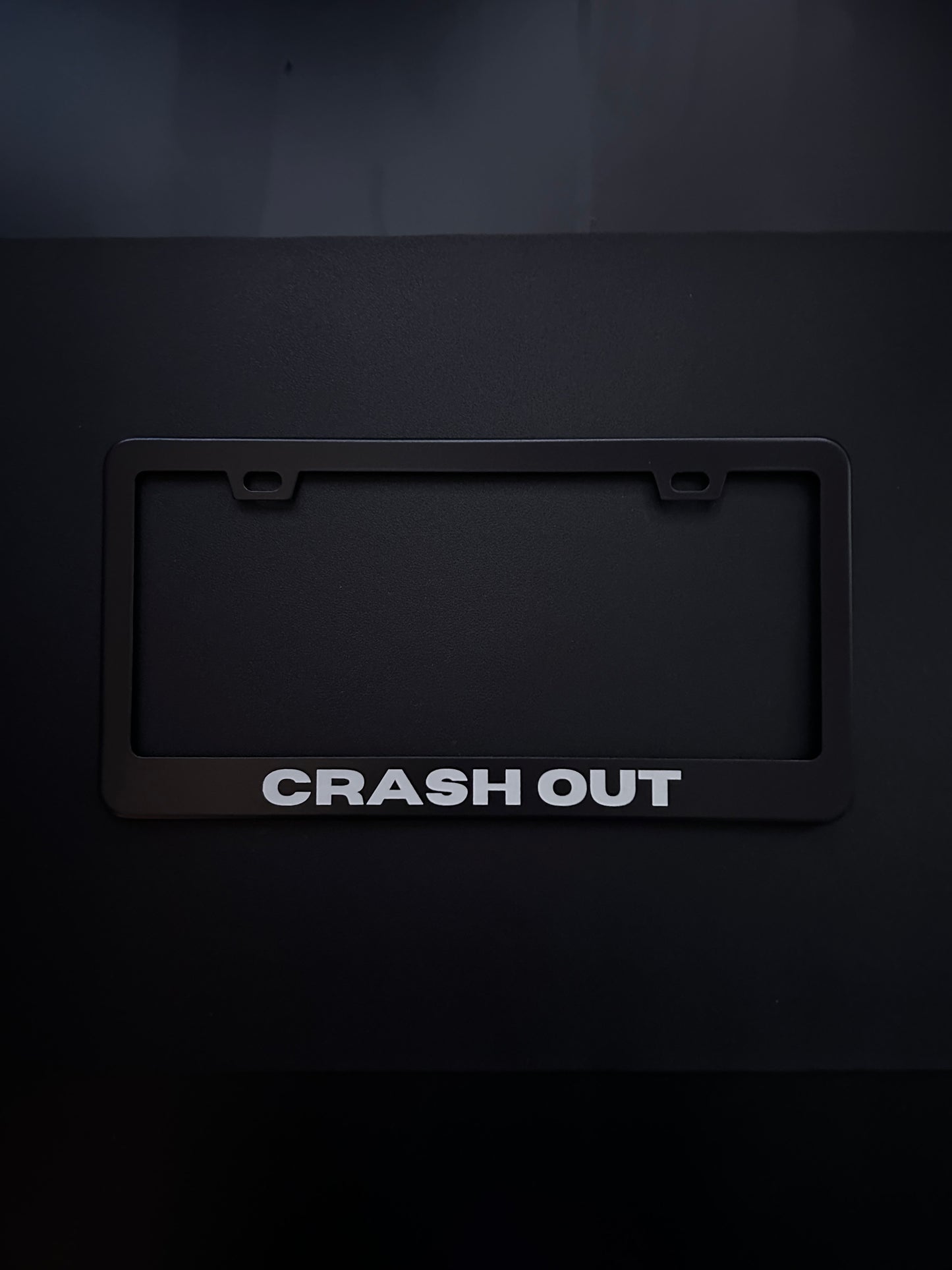 Crash Out Black Stainless Steel License Plate Frame