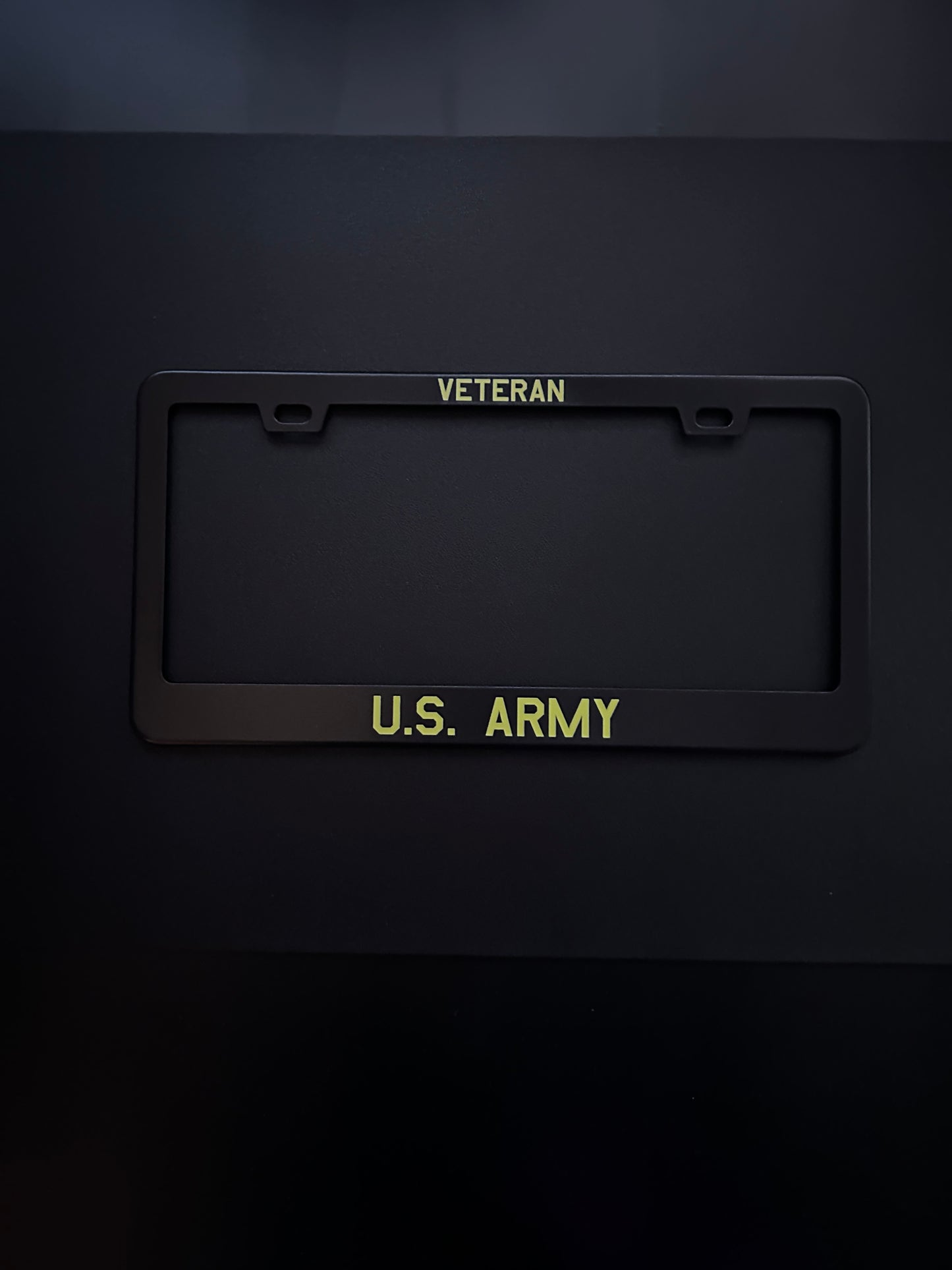 Veteran U.S. Army Black Stainless Steel License Plate Frame