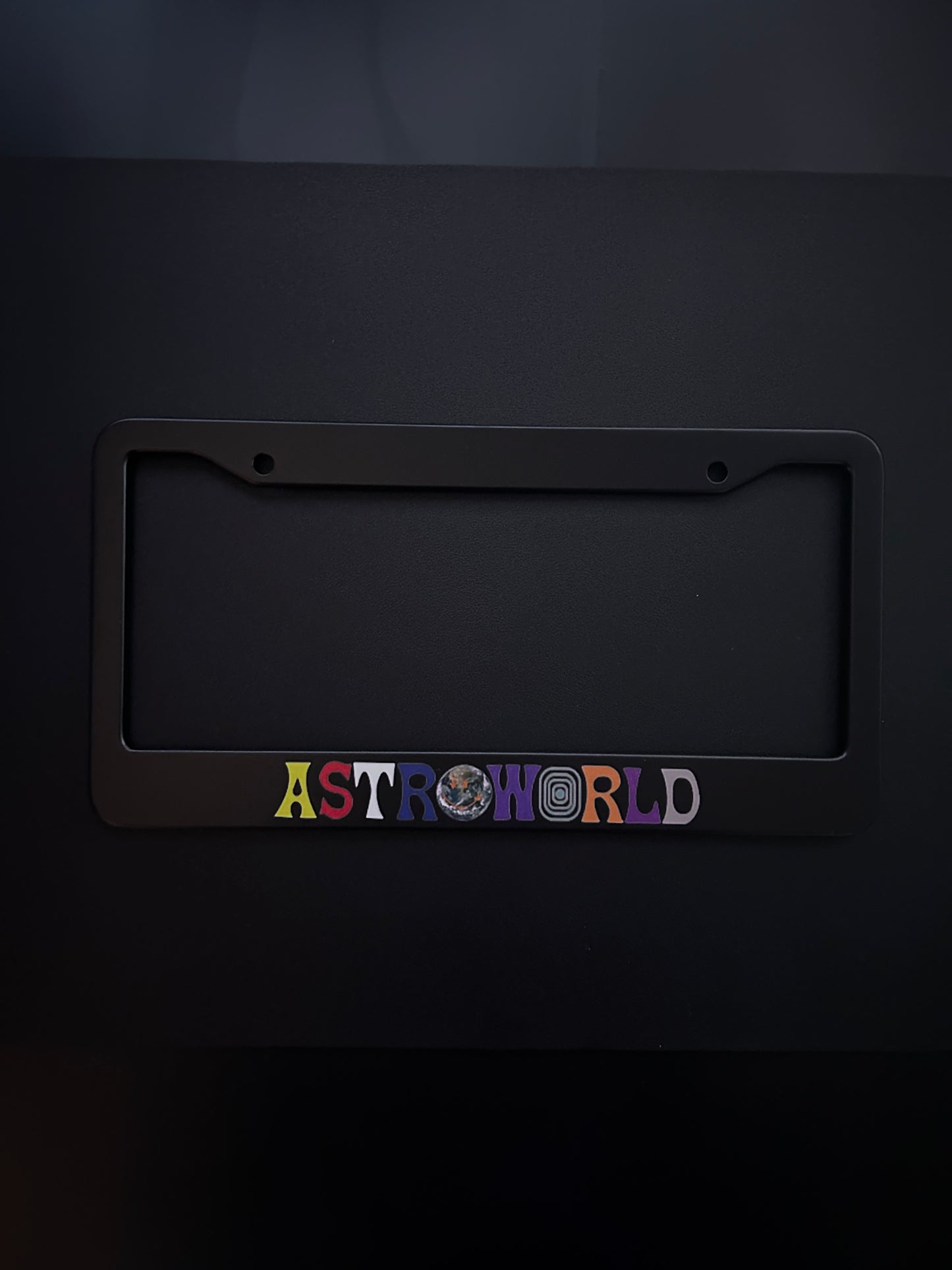Astroworld Black Stainless Steel License Plate Frame