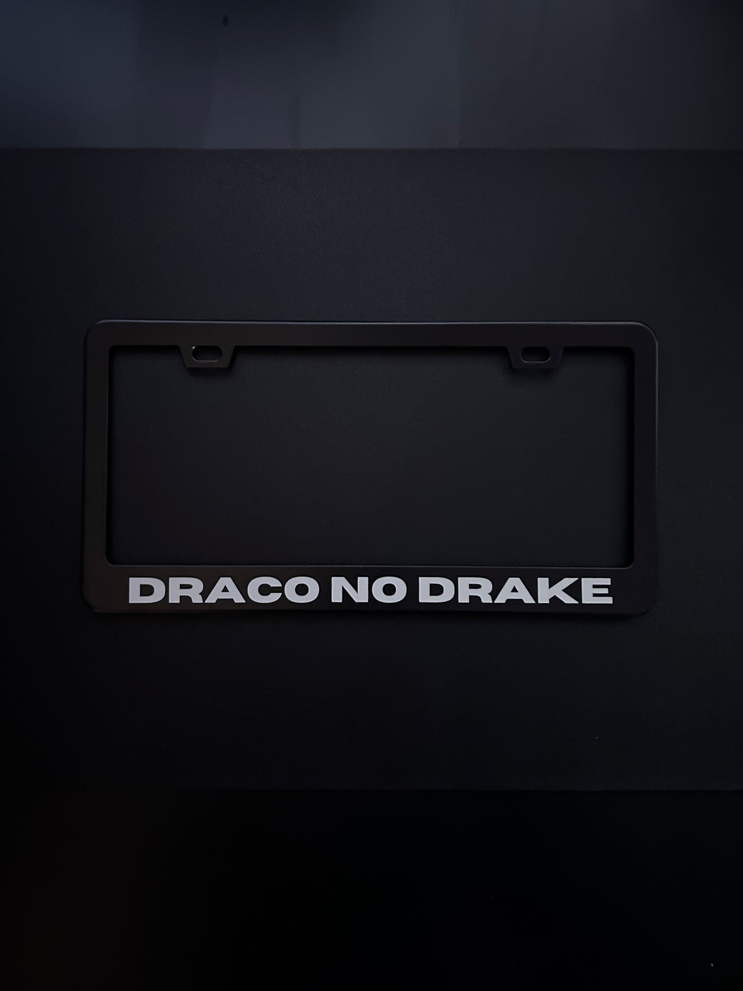 Draco No Drake Black Stainless Steel License Plate Frame
