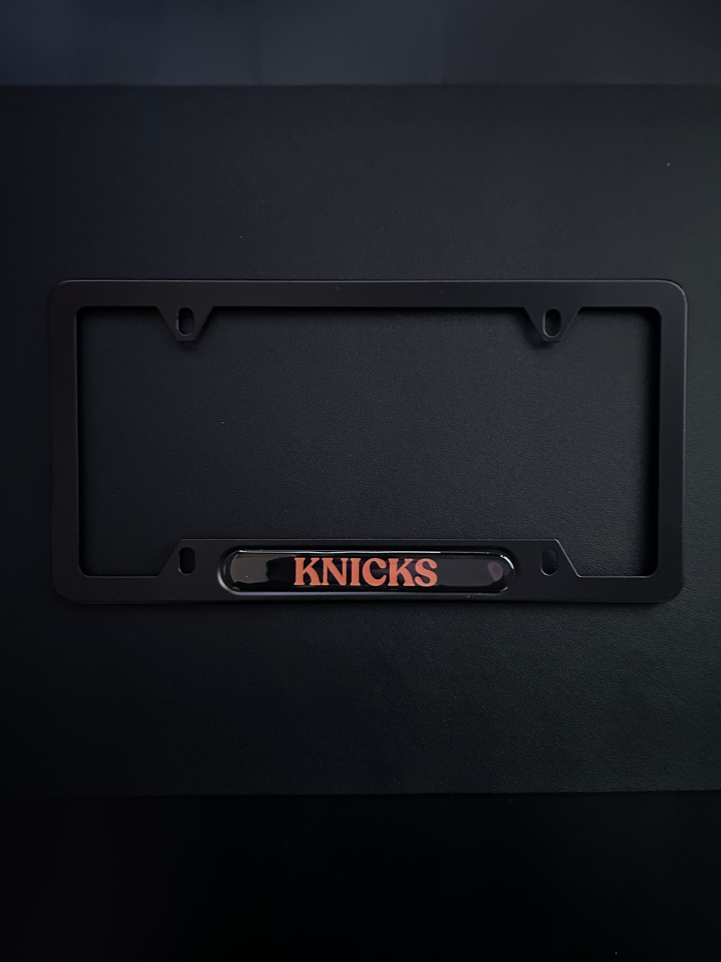 Knicks Black Stainless Steel License Plate Frame