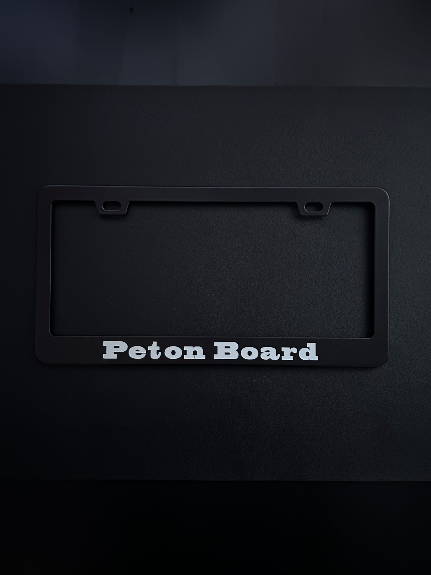 Peton Board Black Stainless Steel License Plate Frame