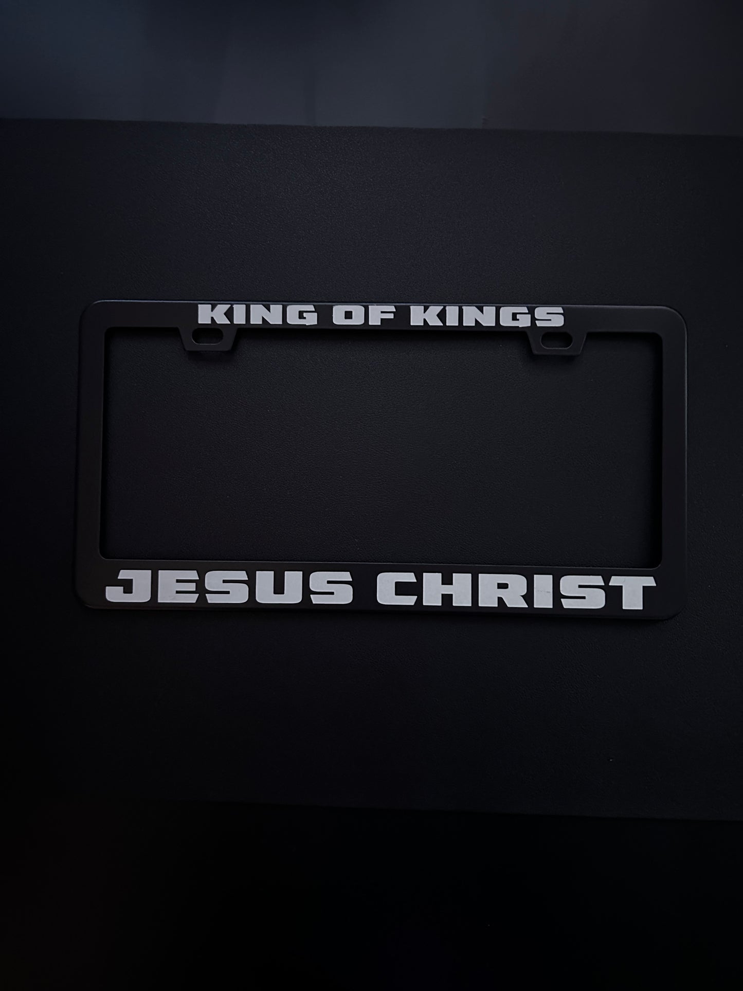 King Of Kings Jesus Christ Black Stainless Steel License Plate Frame