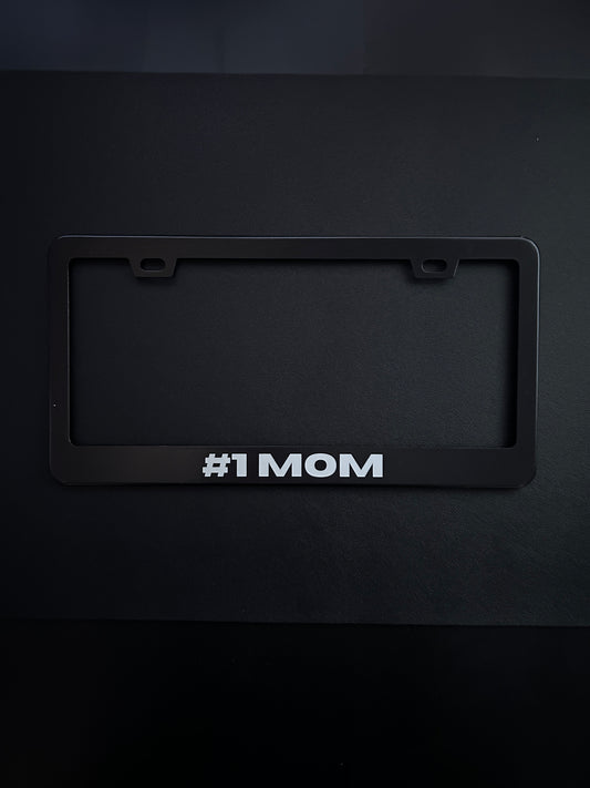 Mom Black Stainless Steel License Plate Frame