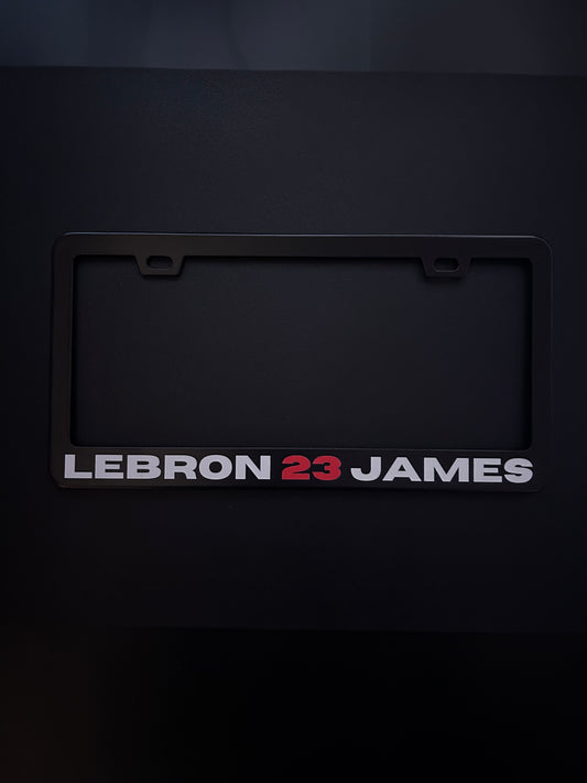 Lebron 23 James Black Stainless Steel License Plate Frame