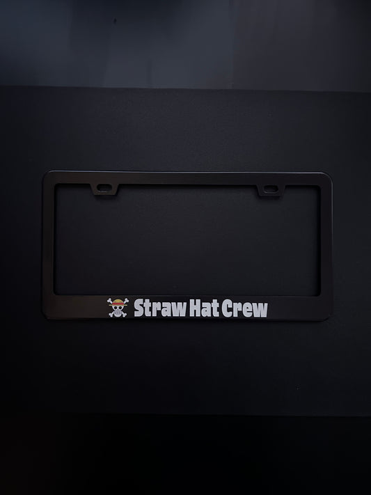 Straw Hat Crew Black Stainless Steel License Plate Frame