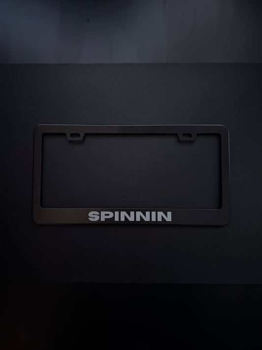 Spinnin Black Stainless Steel License Plate Frame