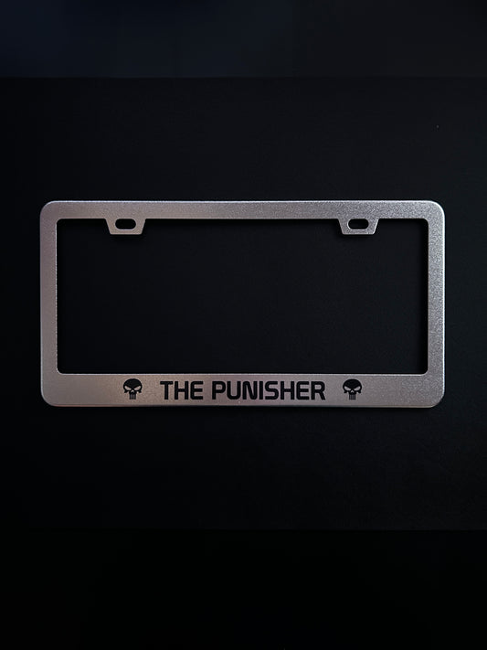 The Punisher Black Stainless Steel License Plate Frame
