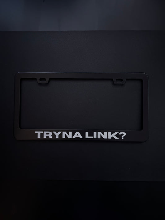 Tryna Link Black Stainless Steel License Plate Frame