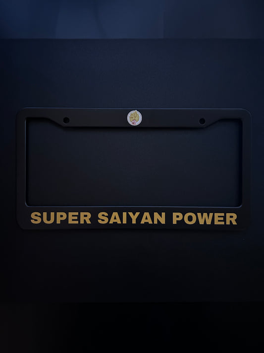 Super Saiyan Power Black Stainless Steel License Plate Frame