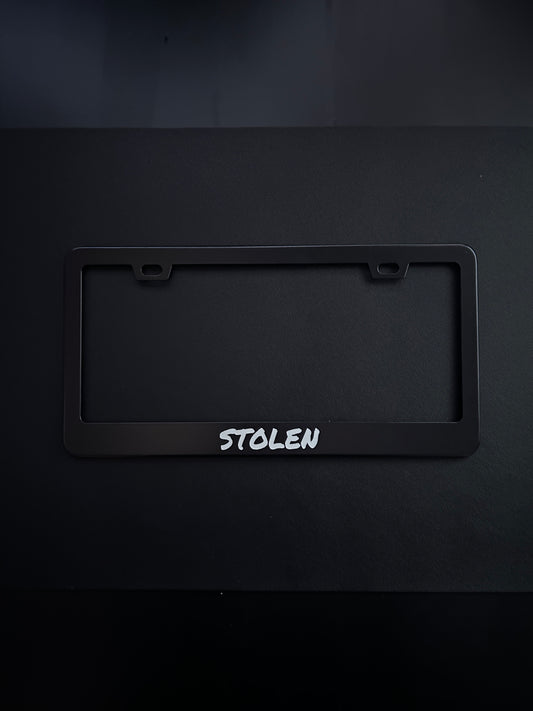 Stolen Black Stainless Steel License Plate Frame
