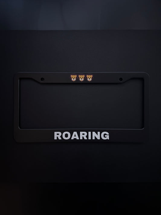 Roaring Black Stainless Steel License Plate Frame