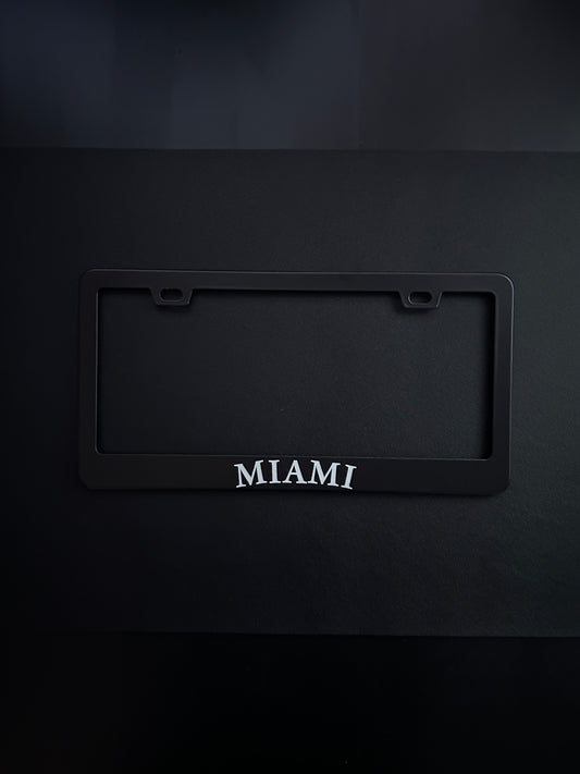 Miami Black Stainless Steel License Plate Frame