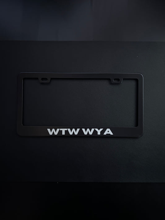 Wtw Wya Black Stainless Steel License Plate Frame
