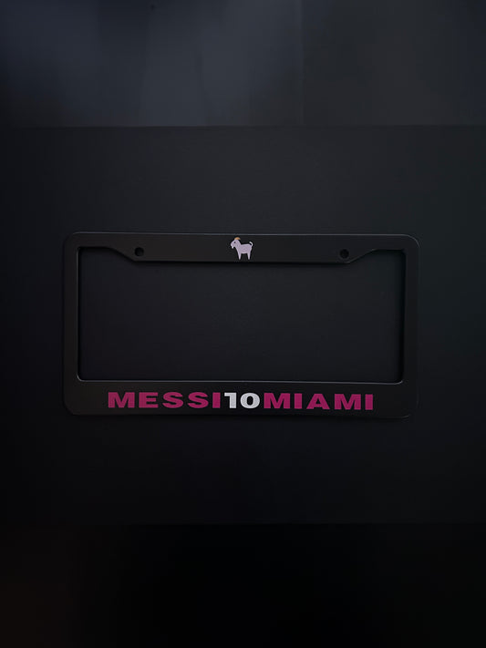 Messi 10 Miami Black Stainless Steel License Plate Frame