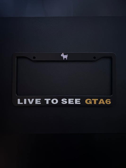 Live To See Gta6 Black Stainless Steel License Plate Frame